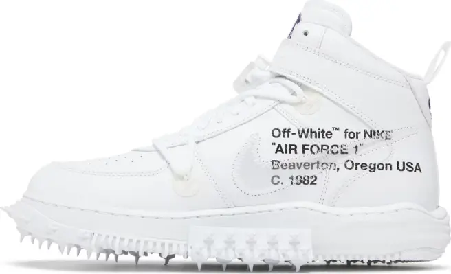 Off White x Nike Air Force 1 Mid Graffiti White DR0500-100 Size